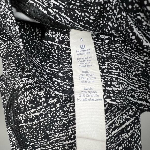 LULULEMON Pace Perfect 7/8 Tight (25") Legging Black White Womens 4 - Picture 11 of 14